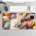 Easter Egg Bunny Extended Gaming Mouse Pad, with Stitched Edges Large Mouse Pad Desk Protector, Rubber Base Mousepad Keyboard Mouses Mat for Work Game Office Home 32"X16",E35