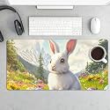 Easter Egg Bunny Extended Gaming Mouse Pad, with Stitched Edges Large Mouse Pad Desk Protector, Rubber Base Mousepad Keyboard Mouses Mat for Work Game Office Home 32"X16",E48