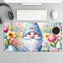 Easter Eggs Floral Extended Gaming Mouse Pad, with Stitched Edges Large Mouse Pad Desk Protector, Rubber Base Mousepad Keyboard Mouses Mat for Work Game Office Home- 32" X 16" Inch
