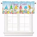 Easter Gnome Floral Valances for Windows 42x12 Inch