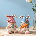 Easter Gnomes Decorations Bunny Gnomes Easter Rabbits Gnome Figurine Decoration Resin Handmade Spring Gnome Table Ornaments Elf Gifts for Home