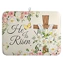 Easter He Is Risen Dish Drying Mats Spring Floral Dish Mat Easter Cross Drying Matt Dishes Dryer Pad for Kitchen Counter Absorbent Microfiber Washable Foldable Reusable 18x24 in