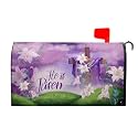 Easter He is Risen Mailbox Cover - Magnetic Standard Size 25.5 x 21 Inch Spring Purple Flowers Decorative for Home Outdoor Garden