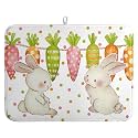 Easter Spring Dish Drying Mats Cute Bunny Dish Mat Easter colorful Carrots Drying Matt Dishes Dryer Pad for Kitchen Counter Absorbent Microfiber Washable Foldable Reusable 18x24 in