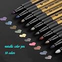 Chukchi Premium Paint Marker Pens Acrylic Paint Pens Set 10 Colours Metallic Markers Pen For Rock Painting,Diy Card,Pebble Art,Scrapbooking,Fabric,Metal,Ceramics,Wine Glass,medium