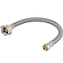 Eastman 9 Inch Flexible Toilet Connector, 7/8 Inch Ballcock x 3/8 Inch Compression, Stainless Steel Braided Hose, 48087