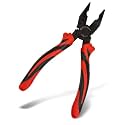 Eastman Combination Plier Set of 1Pcs, 8 Inch or 200 Mm, Alloy Steel, Heavy Duty Hardened & Tempered, Cutting plier Set Double Colour Sleeve Black & Red E-2020