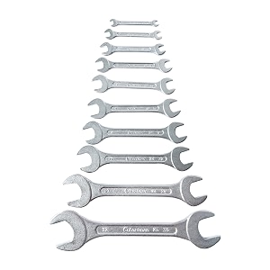 eastman doe jaw spanners - crv set of 12pcs kit-03-121m chrome vanadium steel chrome plated chrome finished double sided open end wrench wrench set tools - e-2001