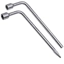 Eastman L-Type Spanners Set of 1Pcs, 19 Mm With Hole 19D, Selected High Carbon Steel Chrome Plated Sliver Wheel Nut Spanner For Cars Single Sided Wrench (E-2011)
