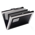 EASTNIGHTS RFID Credit Card Holder Metal Wallet Stainless Steel and Pu Leather Credit Card Protector Case for Men or Women (black)
