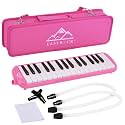 EastRock 32 Key Pink Melodica Keyboard Soprano Piano Instrument with Case