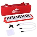 EastRock 32 Key Red Melodica Keyboard Soprano Piano Instrument with Case