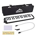 EastRock 37 Key Black Melodica Keyboard Soprano Piano Instrument with Case