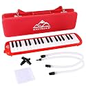 EastRock 37 Key Red Melodica Keyboard Soprano Piano Instrument with Case