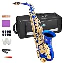 EASTROCK E Flat Alto Saxophone Blue/Golden Sax for Beginners and Students