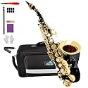 EASTROCK Bb Curved Soprano Saxophone Black for Beginners Students
