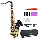 EASTROCK B Flat Tenor Saxophone Black for Beginners Students Musicians