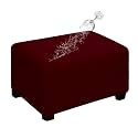 Easy-Going Waterproof Stretch Large Rectangle Ottoman Cover Footstool