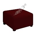 Easy-Going Waterproof Stretch 30x30x15inch Square Ottoman Cover Footstool
