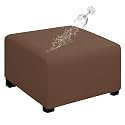 Easy-Going Waterproof Stretch 40x40x15inch Square Ottoman Cover Footstool