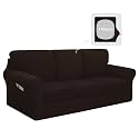 Easy-Going 7 Pieces Stretch Sofa Couch Cover, X-Large, Chocolate
