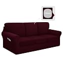 Easy-Going 7 Pieces Stretch Sofa Couch Cover, X-Large, Wine