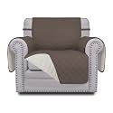 Easy-Going Reversible Couch Cover, Small Chair, Taupe/Ivory