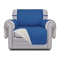 Easy-Going Reversible Couch Cover, Small Chair, Blue/Ivory