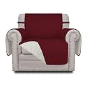 Easy-Going Reversible Couch Cover, Small Chair, Christmas Red/Ivory