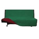 Easy-Going Reversible Couch Cover, Large Futon Sofa, Green/Christmas Red