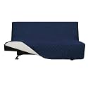 Easy-Going Reversible Couch Cover, Large Futon Sofa, Navy/Ivory