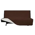 Easy-Going Reversible Couch Cover, Large Futon Sofa, Coffee/Ivory