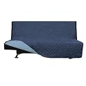 Easy-Going Reversible Couch Cover, Large Futon Sofa, Dark Blue/Light Blue