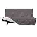 Easy-Going Reversible Couch Cover, Large Futon Sofa, Gray/Ivory