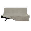 Easy-Going Reversible Couch Cover, Large Futon Sofa, Beige/Beige