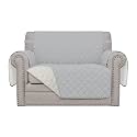 Easy-Going Reversible Couch Cover, Oversized Chair, Light Gray/Ivory