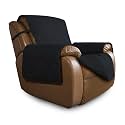 Easy-Going Oversized Recliner Chair Slipcover Reversible Sofa Cover Water Resistant Couch Cover Furniture Protector with Elastic Straps for Pets Dog (Oversized Recliner, Black/Black)