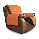 Easy-Going Reversible Couch Cover, Oversized Recliner, Orange/Black