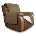 Easy-Going Reversible Couch Cover, Oversized Recliner, Camel/Ivory