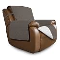 Easy-Going Reversible Couch Cover, Oversized Recliner, Taupe/Ivory