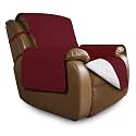 Easy-Going Reversible Couch Cover, Oversized Recliner, Christmas Red/Ivory