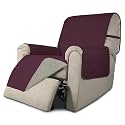 Easy-Going Reversible Couch Cover, Recliner 22 in, Wine/Beige