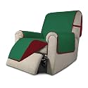 Easy-Going Reversible Couch Cover, Recliner 19 in, Green/Christmas Red
