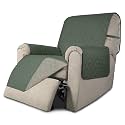 Easy-Going Recliner Chair Slipcover Reversible Sofa Cover Water Resistant Couch Cover Furniture Protector with Elastic Straps for Pets Dog (Recliner 22 inch, Greyish Green/Beige)