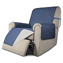 Easy-Going Reversible Couch Cover, Recliner 22 in, Dark Blue/Ivory