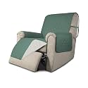 Easy-Going Reversible Couch Cover, Recliner 19 in, Cyan/Ivory