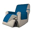 Easy-Going Reversible Couch Cover, Recliner 19 in, Peacockblue/Beige