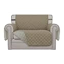 Easy-Going Reversible Chair Cover Washable Sofa Cover for Dogs Water Resistant Couch Slipcover Furniture Protector Cover with Adjustable Straps for Pets (Chair 30 in, Beige/Beige)