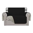 Easy-Going Reversible Couch Cover, Chair 30 in, Black/Beige