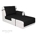 Easy-Going Reversible Couch Cover, Chaise Lounge, Black/Black